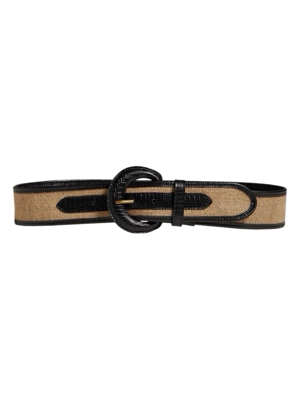 Banana Republic Riviera leather trim linen jute belt NEW M (L worn high)